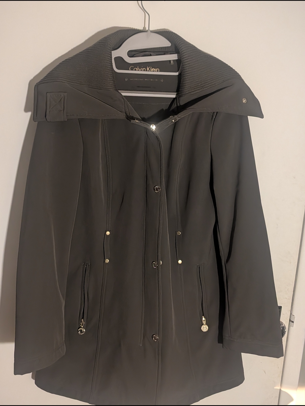 Calvin Klein Women’s Olive Softshell Jacket 4 Way Stretch Water Resistant